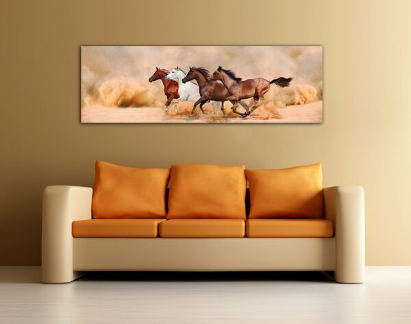 Πίνακας σε καμβά Πανοραμικός "Άλογα - Horses"