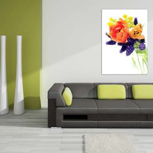 Πίνακας σε καμβά Ορθογώνιος "Μπουκέτο λουλούδια"