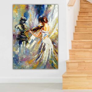 Πίνακας σε καμβά Ορθογώνιος "Φιγούρα με βιολί"