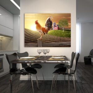 Πίνακας σε καμβά Ορθογώνιος "Rooster"