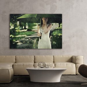Πίνακας σε καμβά Ορθογώνιος "Γυναίκα στη βροχή"