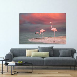 Πίνακας σε καμβά Ορθογώνιος "Φλαμίνγκο"