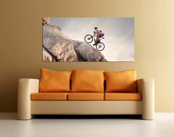 Πίνακας σε καμβά Πανοραμικός "Mountain bike"