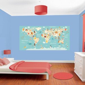 Παιδικό αυτοκόλλητο Unisex/Διάφορα "Παιδικός παγκόσμιος χάρτης"