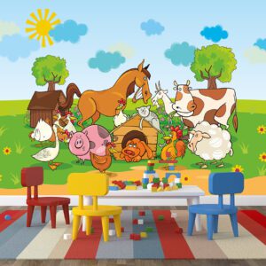 Παιδική ταπετσαρία τοίχου "Ζώα της φάρμας"