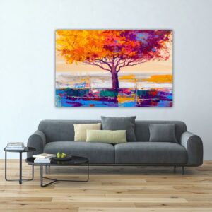 Πίνακας σε καμβά ορθογώνιος "Χρωματιστό δέντρο"