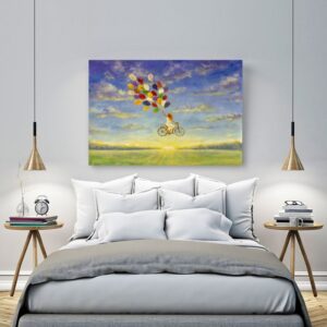 Πίνακας σε καμβά ορθογώνιος "Μπαλόνια στον ουρανό"