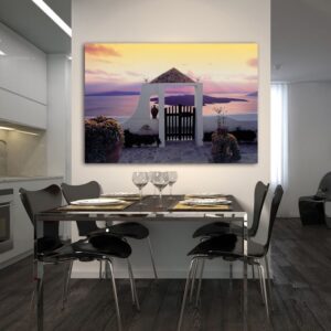 Πίνακας σε καμβά ορθογώνιος "Σαντορίνη"