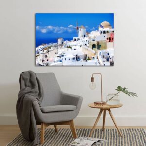Πίνακας σε καμβά ορθογώνιος "Σαντορίνη"