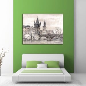 Πίνακας σε καμβά ορθογώνιος "Ζωγραφισμένη γέφυρα"