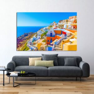 Πίνακας σε καμβά ορθογώνιος "Σαντορίνη"