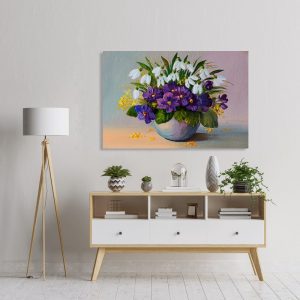 Πίνακας σε καμβά, Μπουκέτο από λουλούδια σε βάζο,  a bouquet of flowers