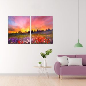 Πίνακας σε καμβά, Πολύχρωμα λουλούδια