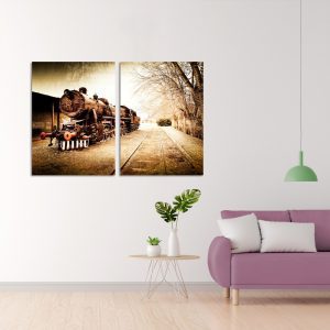 Πίνακας σε καμβά, Steampunk train