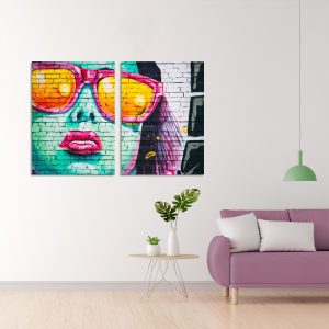 Πίνακας σε καμβά, Face Artwork - Abstract Lady Face