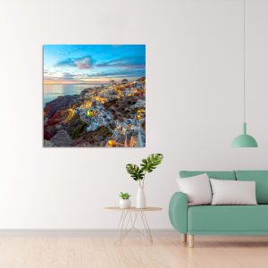 Πίνακας σε καμβά, Oia Santorini Sunset Canvas Wall Art