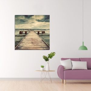 Πίνακας σε καμβά, Ocean Waves On a Jetty